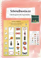 Vorschau - Arbeitsblätter - Schreibanlass: Würfelgeschichte Superhelden - Deckblatt