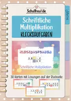Vorschau - Aufgabenkarten - Schriftliche Multiplikation üben - Klecksaufgaben Aufgabenkarten Klasse 4 und 5 - Seite 1
