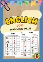 Aperçu - Jeux - Jobs Matching Pairs Cards | Picture + Word Cards | Vocabulary - Page de couverture