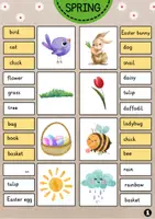 Aperçu - Inclusion - Spring Words Clip Cards | Vocabulary | #Pâques - Page 1