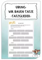 Vorschau - Arbeitsblätter - Übung: Wir bauen Sätze (Einstieg Satzglieder) - Deckblatt