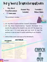 Vista previa - Hojas de trabajo - Bachillerato selectividad gramática y vocabulario transformations - Portada