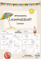 Vorschau - Arbeitsblätter - Lesemalblatt "Sommer" - Klasse 1/2 - Deckblatt