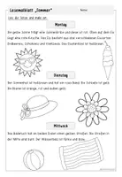 Vorschau - Arbeitsblätter - Lesemalblatt "Sommer" - Klasse 1/2 - Seite 1
