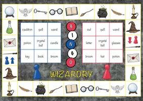Vorschau - Arbeitsblätter - Wizardry / Magic – Bingo-Spiel mit Hilfekarte – Game – Englisch - Seite 2
