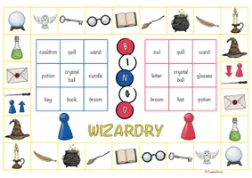 Vorschau - Arbeitsblätter - Wizardry / Magic – Bingo-Spiel mit Hilfekarte – Game – Englisch - Seite 3