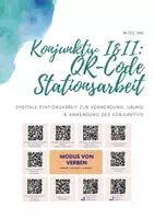Vorschau - Stundenentwürfe - Konjunktiv I & II: QR-Code Stationsarbeit - Deckblatt
