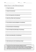 Vorschau - Arbeitsblätter - Lernposter + AB mit Fragen zum Thema "Brandenburg" + Lösungsblatt + Infografik - Seite 1