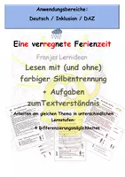 Vorschau - Arbeitsblätter - Leseförderung LRS - Differenzierte Texte + Aufgaben - Deckblatt