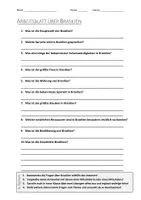 Vorschau - Arbeitsblätter - AB mit Fragen zum Thema "Brasilien" + Lösungsblatt + Infografik - Deckblatt