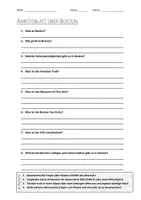 Vorschau - Arbeitsblätter - AB mit Fragen zum Thema "Boston" + Lösungsblatt - Deckblatt