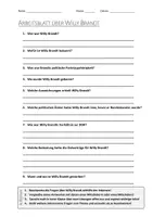 Vorschau - Arbeitsblätter - AB mit Fragen zum Thema "Willy Brandt" + Lösungsblatt + Infografik - Deckblatt