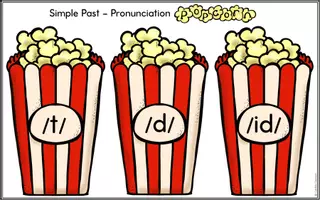 Vorschau - Arbeitsblätter - Simple Past - Pronunciation Popcorn - Seite 1