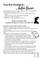 Vorschau - Arbeitsblätter - Mit den Psalmen beten lernen - Deckblatt