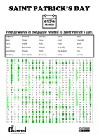 Vista previa - Hojas de trabajo - SAINT PATRICK'S DAY – Visual Dictionary & Word Search - página 3
