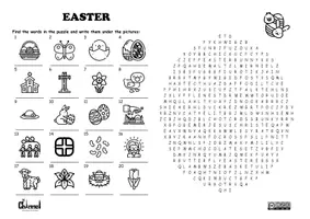 Vista previa - Hojas de trabajo - EASTER – Word search (20 words) - página 1