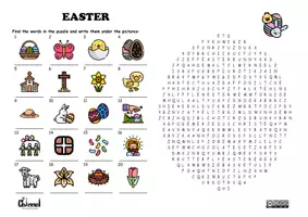 Vista previa - Hojas de trabajo - EASTER – Word search (20 words) - página 3