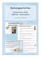 Vorschau - Arbeitsblätter - Rechengeschichten ZR 1000: Addition/Subtraktion - Deckblatt