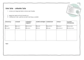 Vorschau - Arbeitsblätter - Gute Seite schlechte Seite: Websiten bewerten - Seite 1