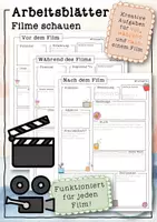 Vorschau - Arbeitsblätter - Arbeitsblätter "Film schauen" Kreative Aufgaben für vor, während und nach dem Film FrauCuppaTea - Deckblatt