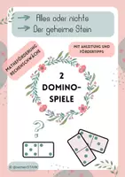 Vorschau - Arbeitsblätter - Paket: 2 Spiele mit Dominosteinen Matheförderung Rechenschwäche (Alles oder nichts + Der geheime Stein) - Deckblatt