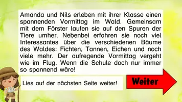 Vorschau - Arbeitsblätter - Interaktive Lesespurgeschichte Wald - Seite 2