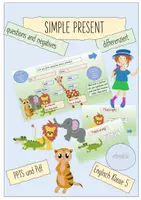 Vorschau - Arbeitsblätter - Interaktives PDF Einführung Simple Present Verneinung und Fragen - Deckblatt