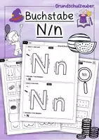 Vorschau - Arbeitsblätter - Buchstabeneinführung Buchstabe N - 1. Klasse - Deckblatt