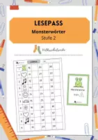 Vorschau - Fördermaterial/Inklusion - Lesepass zur Lesekartei Monsterwörter Stufe 2 - Deckblatt