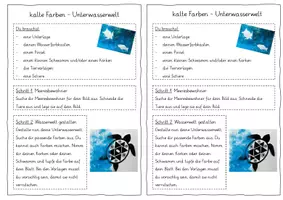 Vorschau - Präsentationen/Tafelbilder - Anleitung Unterwasserwelt (kalte Farben, Drucktechnik) - Seite 1