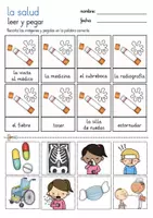 Vista previa - Juegos / Gamificación - leer y pegar - la salud Español hojas de trabajo - página 3
