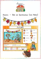 Vorschau - Arbeitsblätter - Autumn - Bild als Sprechanlass (mit Hilfen) - Deckblatt