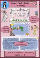 Vorschau - Fördermaterial/Inklusion - Lese-Merk-Kartei Frühling – Lesetraining mit differenzierten Texten | Klasse 4 & 5 - Deckblatt