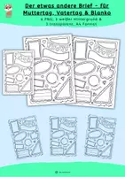 Vorschau - Mal- und Bastelvorlagen - Sketchnotes, Blanko, Muttertag und Vatertag - Deckblatt