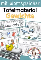 Vorschau - Poster - Gewichte - Tafelmaterial und Wortspeicher (Gewichtsmaße etc.) - Deckblatt