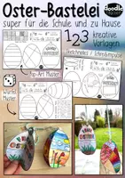 Vorschau - Arbeitsblätter - Oster-Bastelei / Ostern 3D Ei - (Muster, Pop-Art und Sketchnotes) Osterferien - Deckblatt