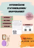 Vorschau - Stationenlernen - Osterbräuche - Stationenlernen mit QR Codes - Religion - Deckblatt