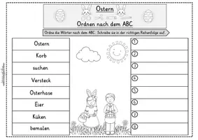 Vorschau - Arbeitsblätter - Ostern: Ordnen nach dem ABC - Seite 2