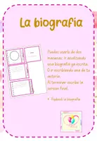 Vista previa - Hojas de trabajo - LA BIOGRAFÍA, ANALIZANDO Y ESCRIBIENDO. - Portada
