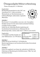 Vorschau - Arbeitsblätter - Übungsaufgabe/Abiturvorbereitung Kernphysik C-14 Methode - Seite 1