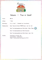 Vorschau - Arbeitsblätter - Autumn - True or false? - Leseverständnis - Seite 1