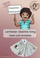 Vorschau - Mal- und Bastelvorlagen - Lernfächer- Gedichte richtig lesen und verstehen - Deckblatt