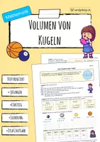 Vorschau - Arbeitsblätter - KUGELN - Volumen berechnen (Arbeitsblatt) - Deckblatt