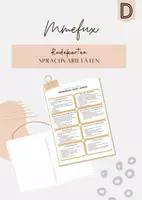 Vorschau - Arbeitsblätter - Deutsch Abiturvorbereitung - Redekarten (Sprachvarietäten) - Deckblatt