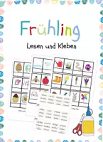 Vorschau - Arbeitsblätter - Frühling - Lesen und Kleben - DaZ - Deckblatt