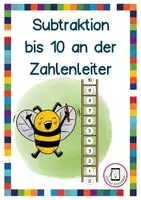 Vorschau - Fördermaterial/Inklusion - Subtraktion an der Zahlenleiter im ZR 10 - interaktiv - Deckblatt