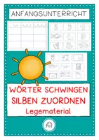 Vorschau - Arbeitsblätter - Bildwörter in Silben sortieren. Legematerial - Deckblatt