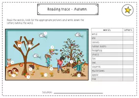 Vorschau - Arbeitsblätter - Reading trace - Autumn, 3fach differenziert - Seite 1
