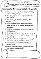 Vorschau - Arbeitsblätter - Übung zu den s-Lauten am Beispiel der Hausregeln von Hogwarts - Deutsch Klasse 4 bis 7 - Seite 1