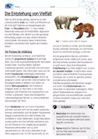 Vorschau - Arbeitsblätter - Entstehung von Vielfalt - Artbildung / Evolution - AB mit Lösungen - Seite 1